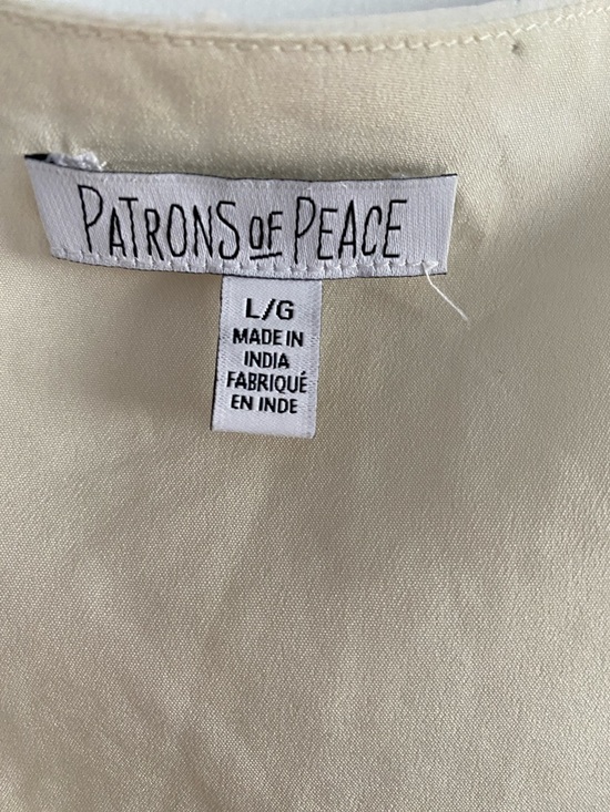 Patrons of Peace Cream Maxi Dress with Smocked Swiss dot tiered long sleeve - Picture 2 of 4